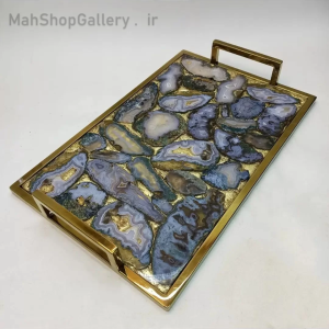 سینی با سنگ ژئود عقیق طبیعی